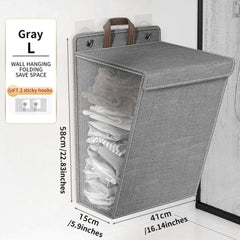 Wall Mounted Foldable Adhesive Laundry Basket
