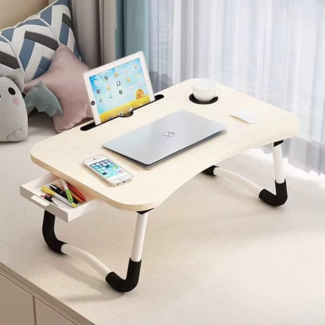 Breakfast Laptop Table / Work Table with Side Drawer