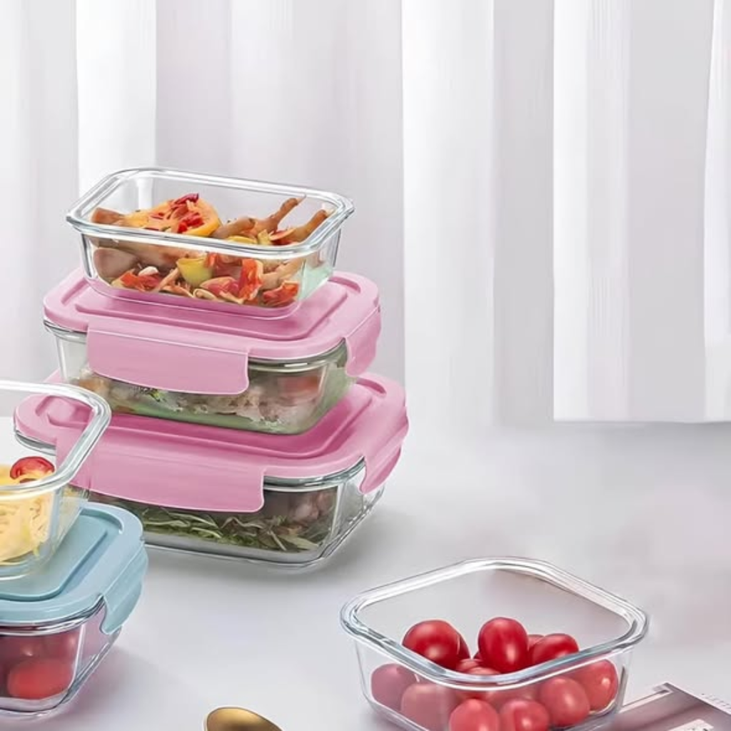 Glasswork storage containers