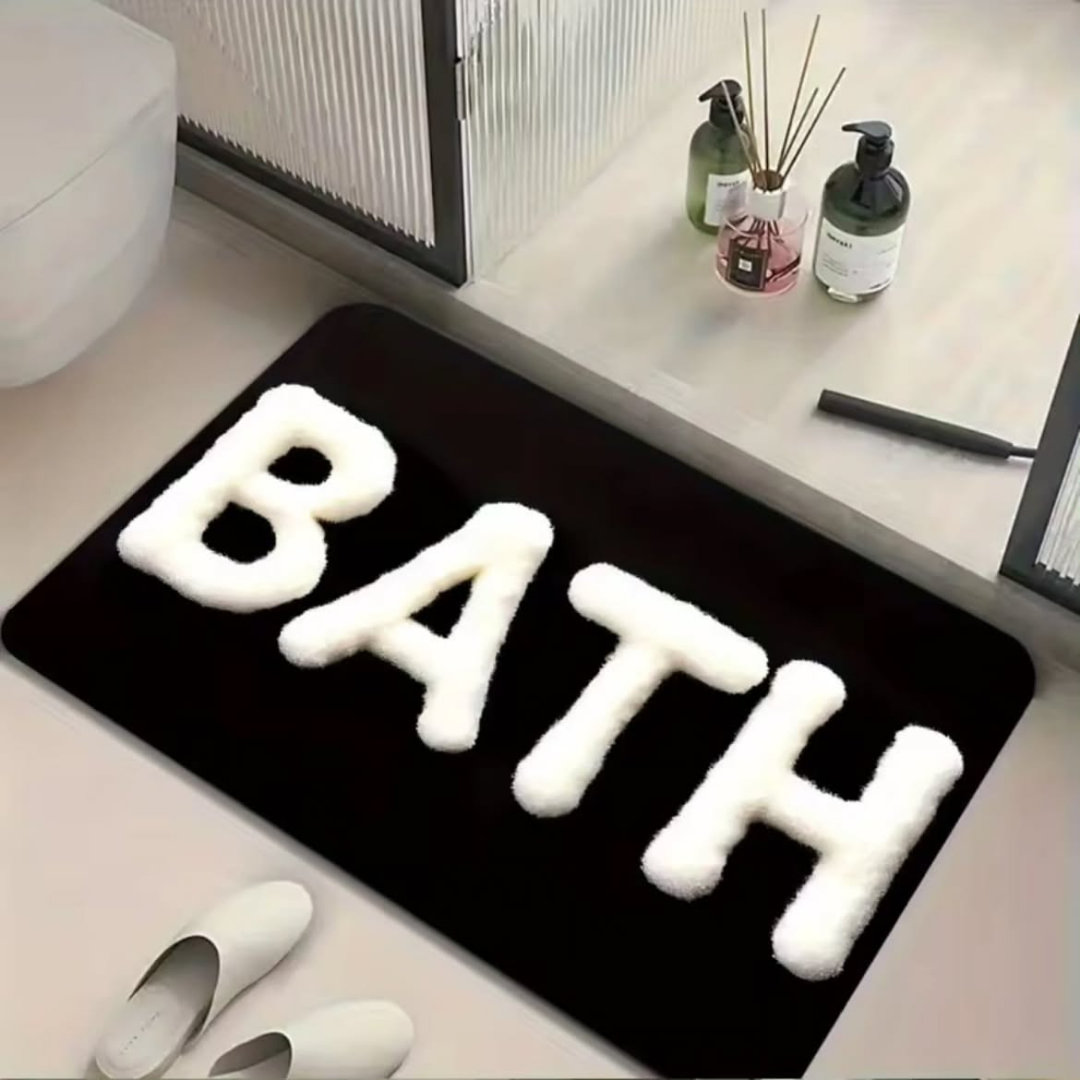 Black Absorbent Diatom Bathroom Mat