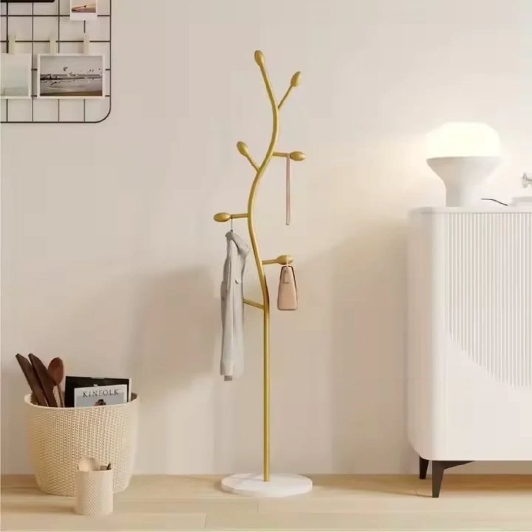 Cream Style Floor Standing Coat Rack