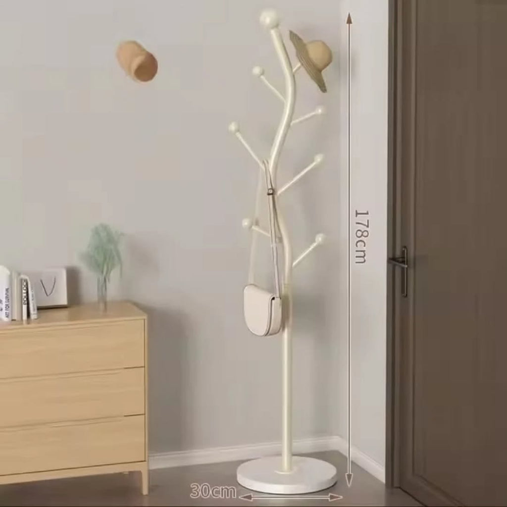 Cream Style Floor Standing Coat Rack
