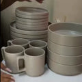 24pc Beige Dinner Set