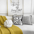 Abstract Black and White Throw Pillow Cover