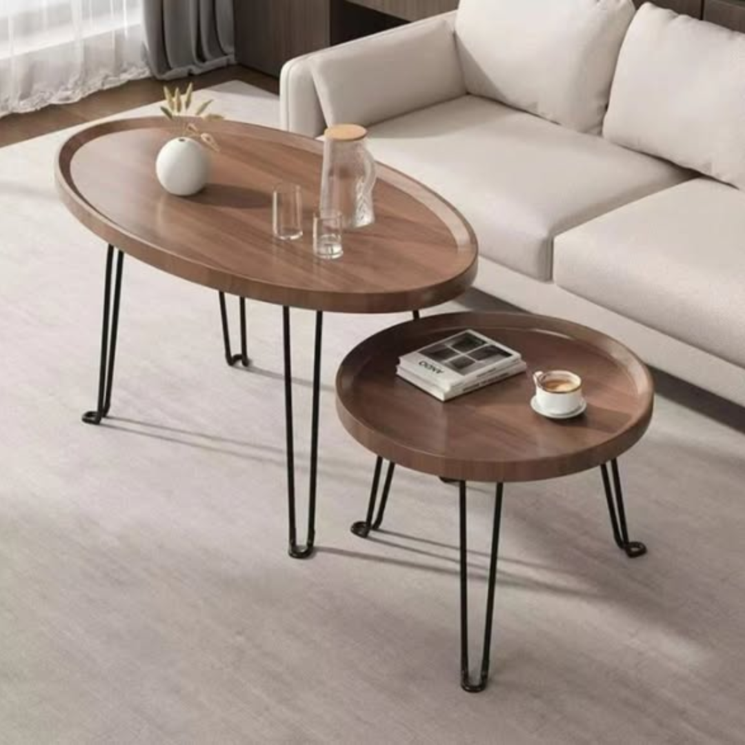 Foldable 2-in-1 Nesting Coffee Table Set
