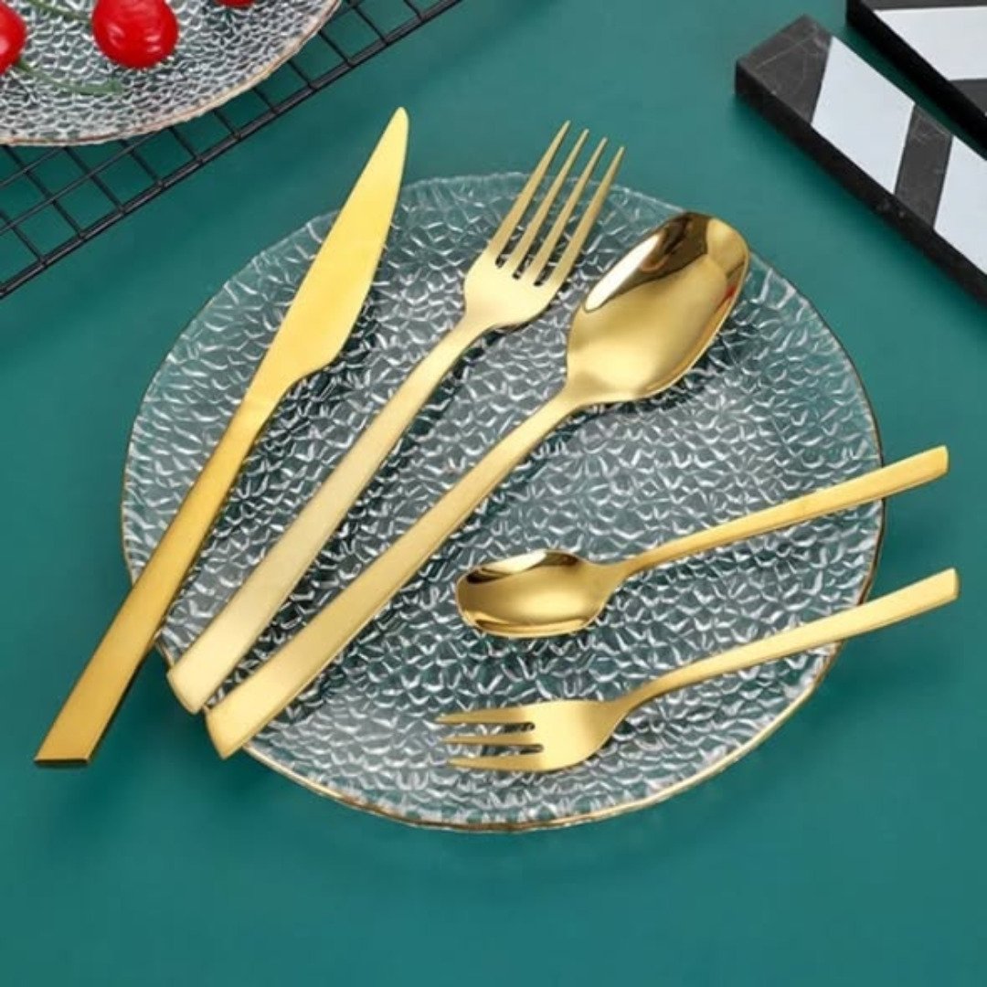 24pc Gold Cutlery Set