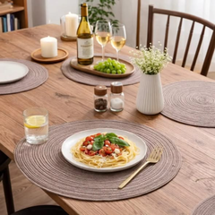 Round Woven Placemats 6pcs Set