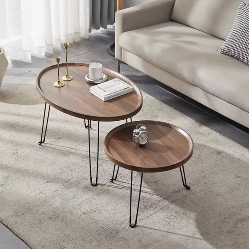 Foldable 2-in-1 Nesting Coffee Table Set