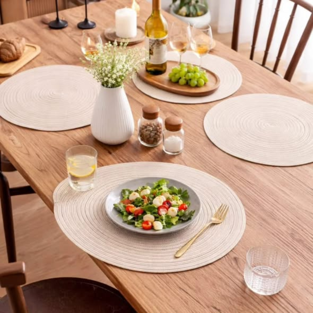 Round Woven Placemats 6pcs Set