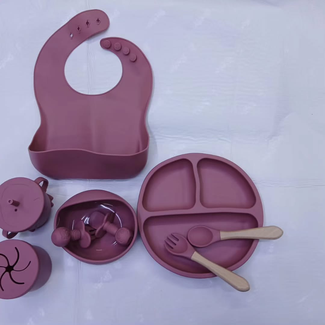 9pcs Food-Grade Silicone Feeding Set