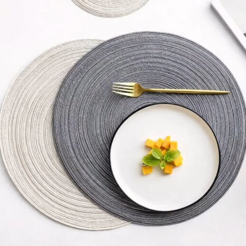 Round Woven Placemats 6pcs Set
