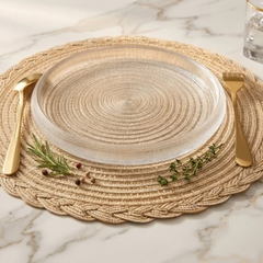 6Pcs Hand crafted Crystal Hard Glass Plates