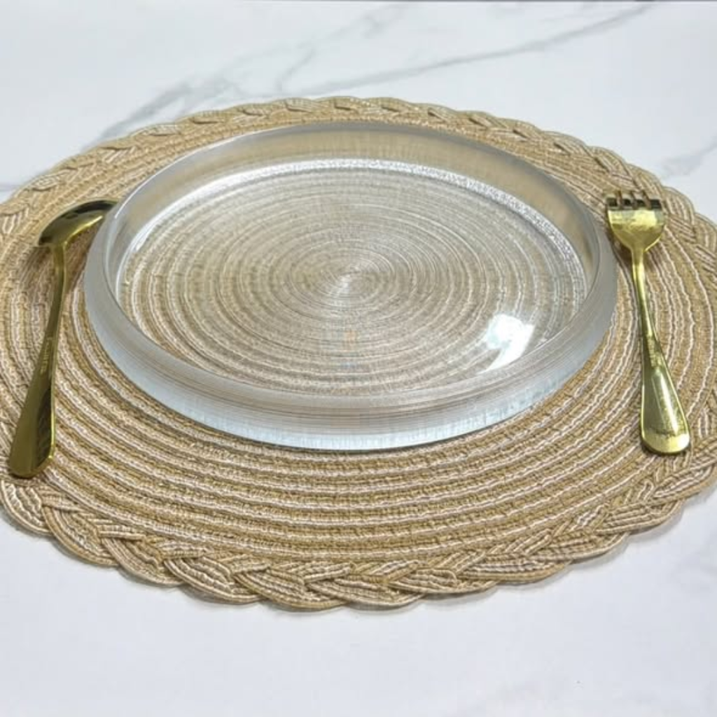 6Pcs Hand crafted Crystal Hard Glass Plates