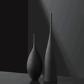 2pcs Black Brushed Decor Vases