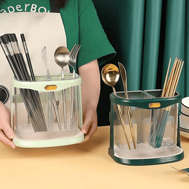 Double Grid Cutlery Organiser with Drain Hole