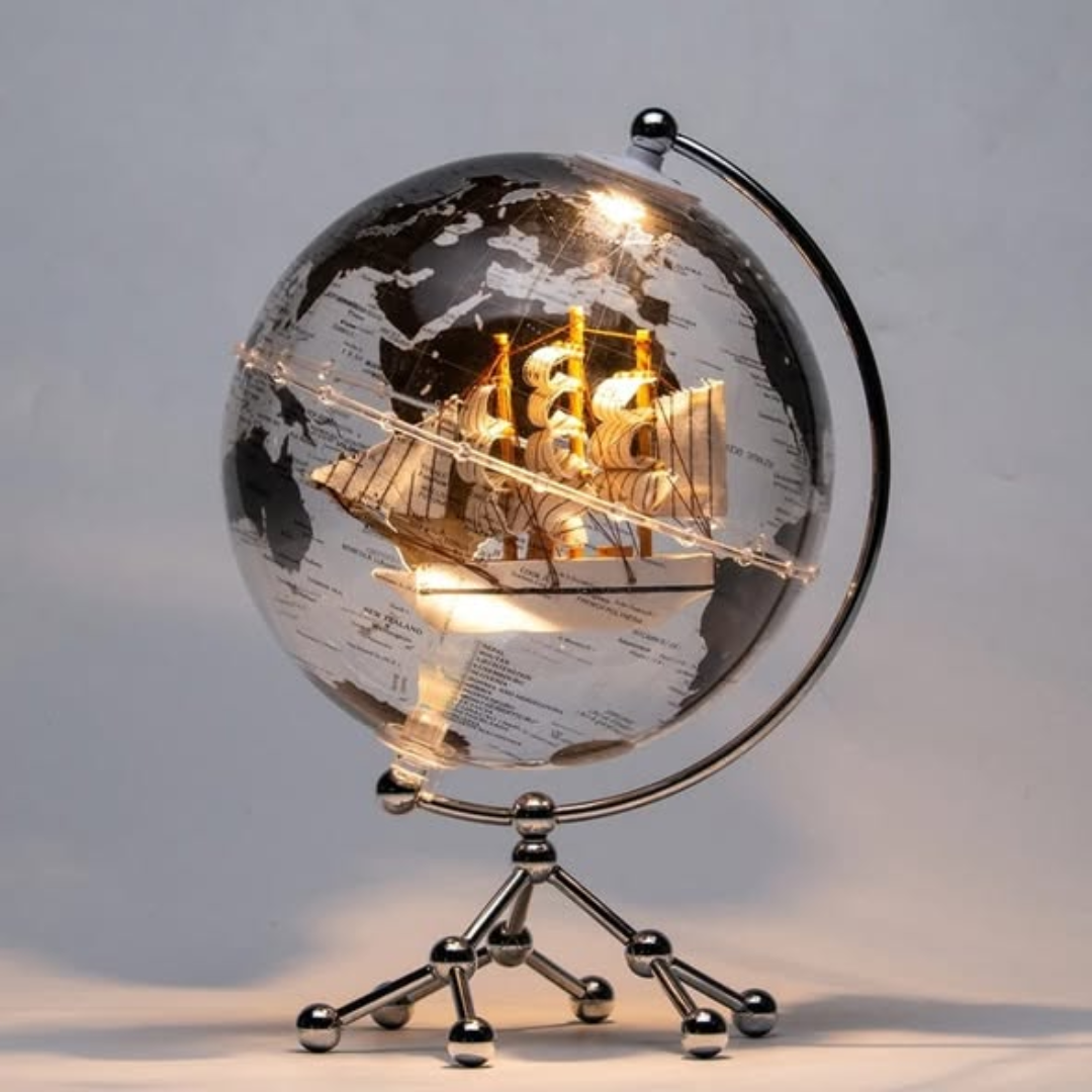 LED World Globe Map with Metal Stand