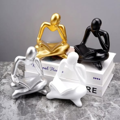 Decor reading thinking statue