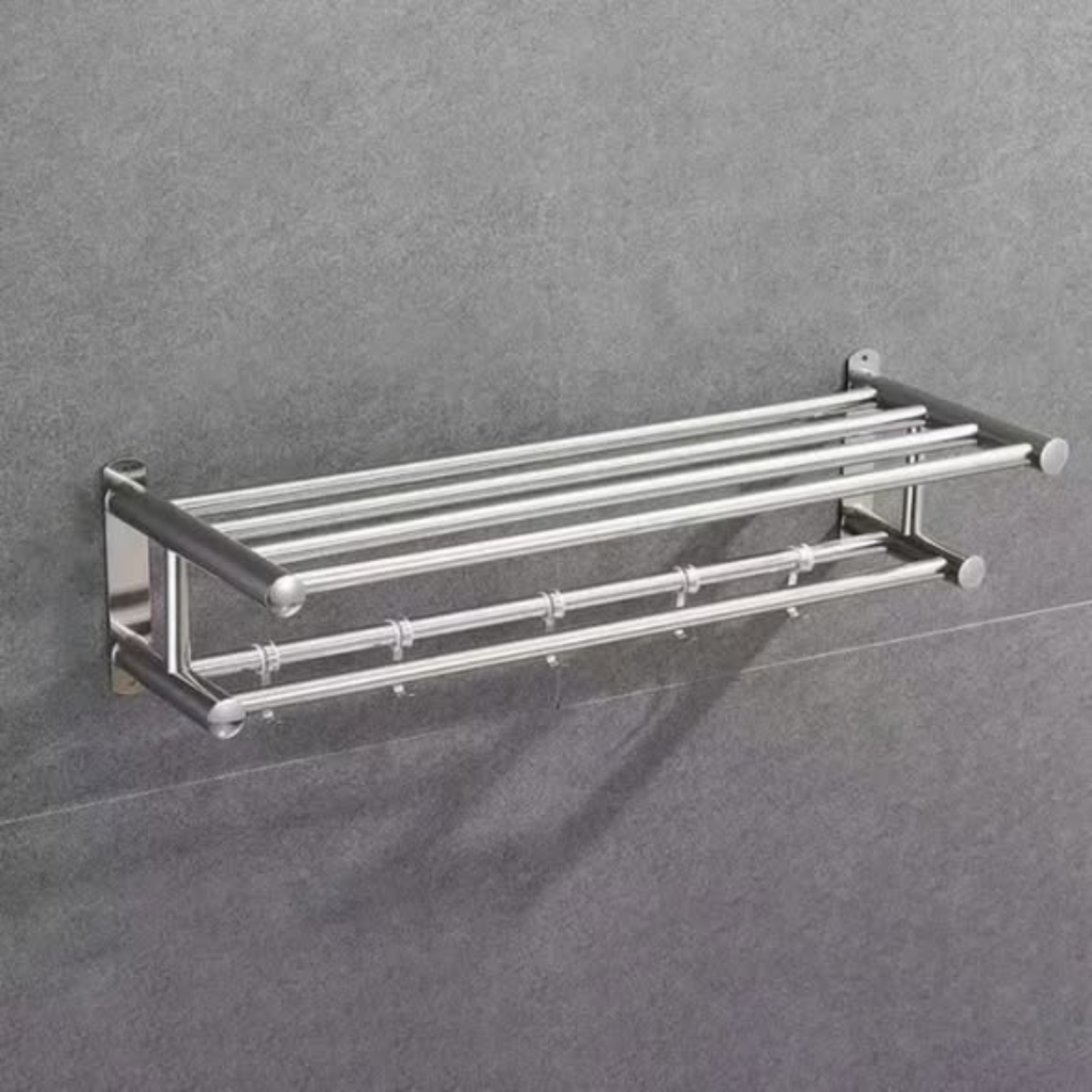 Bathroom wall mounted towel rack