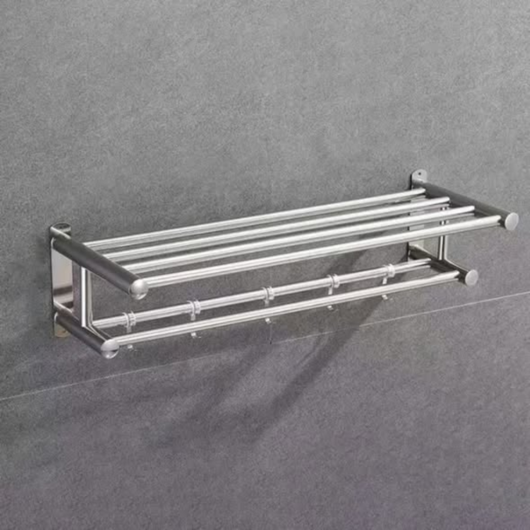Bathroom wall mounted towel rack