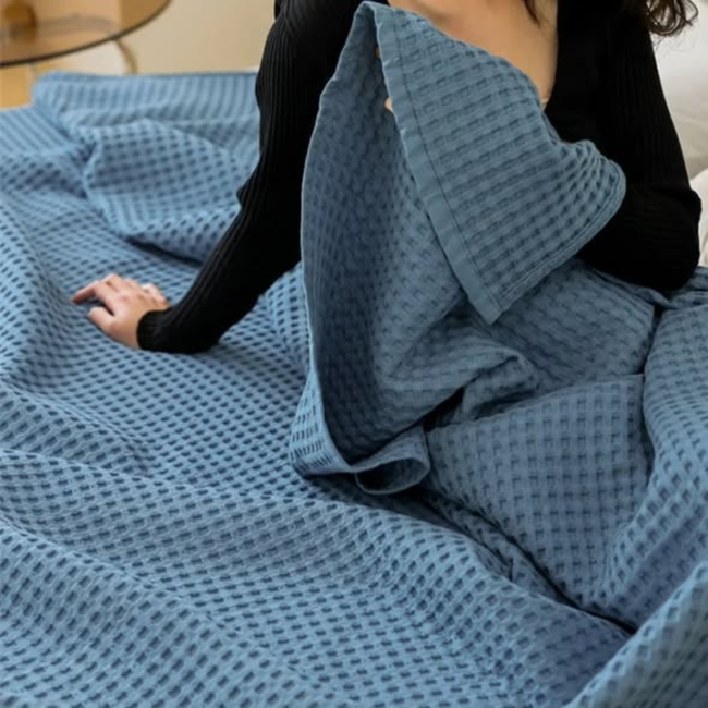 Waffle Bed Coverlet Set with pillow cases