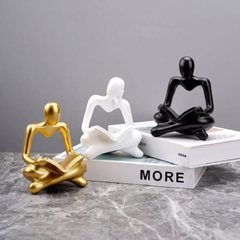 Decor reading thinking statue