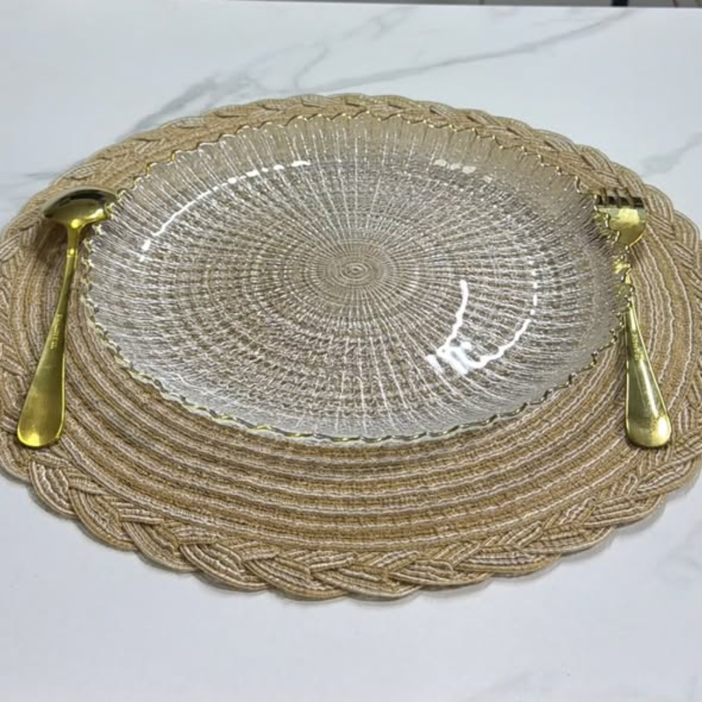 6Pcs Sunburst Glass Plate