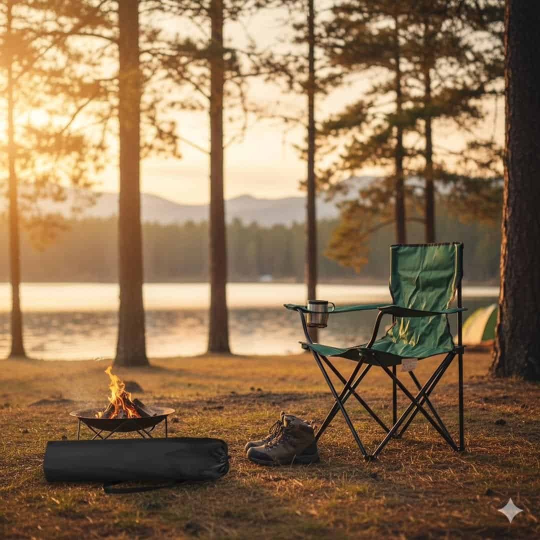 Foldable Portable Camping Chairs with Arm Rest