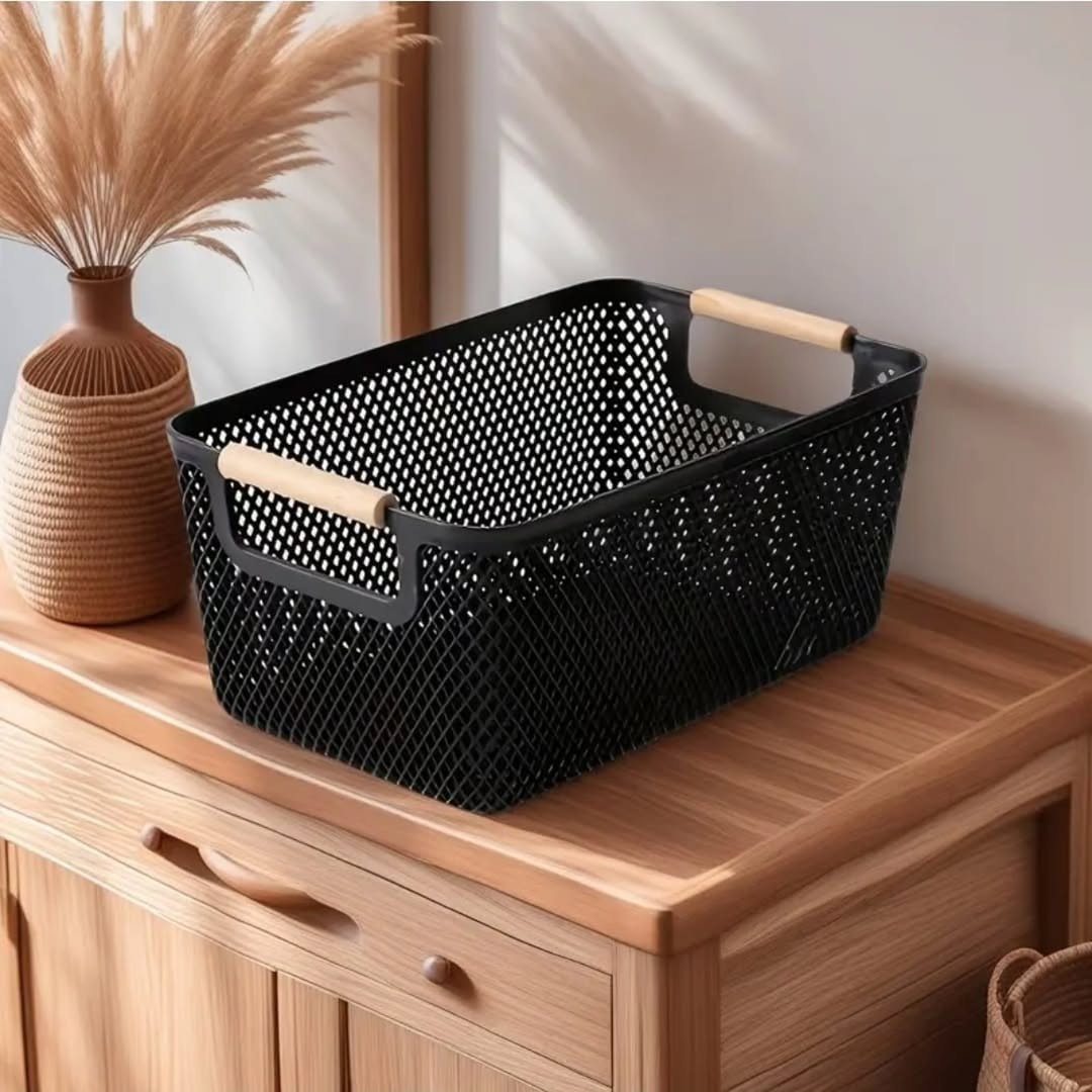 Large Modern Hard Plastic Storage Basket