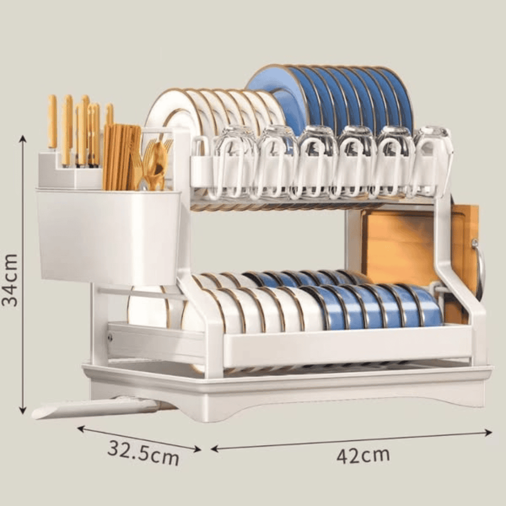 Carbon 2 Tier Dish Rack