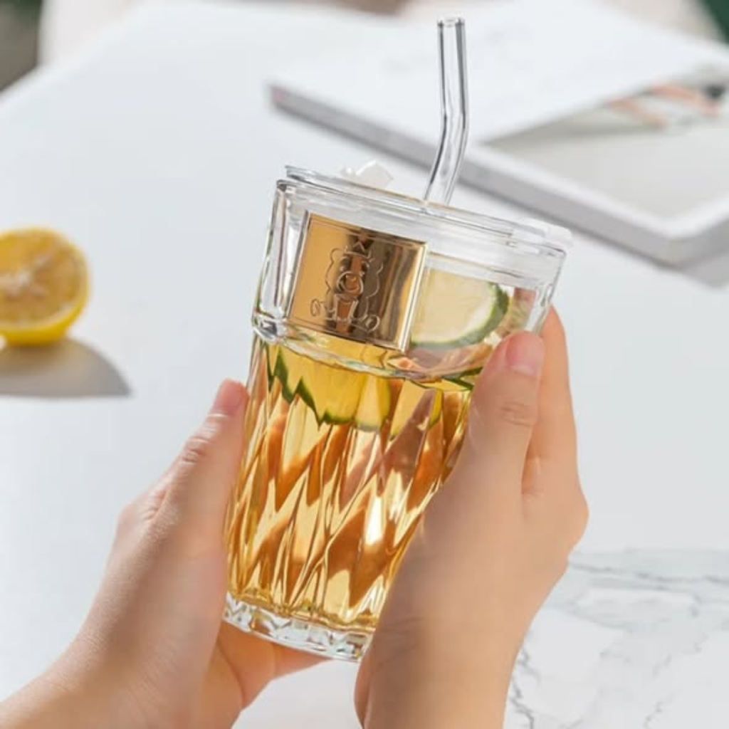 Bear glass cup