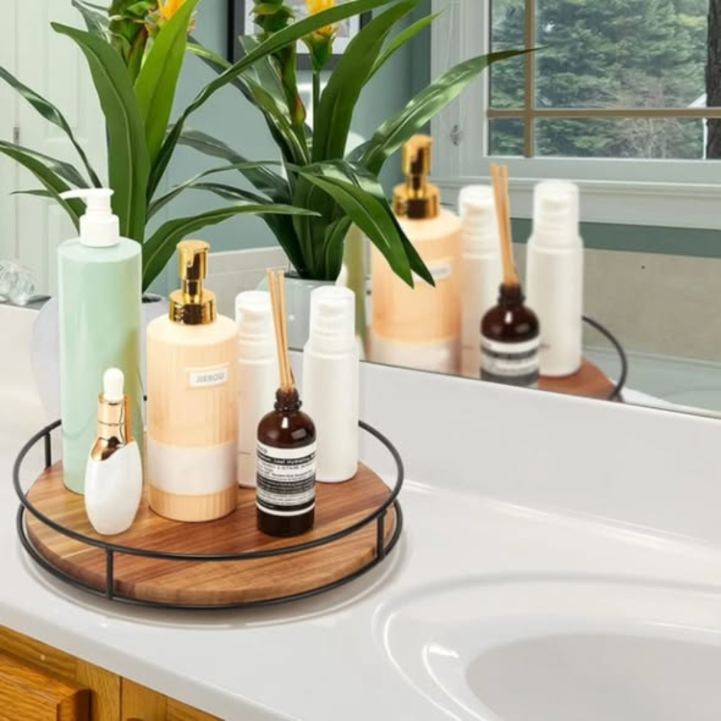 Wooden rotating tray