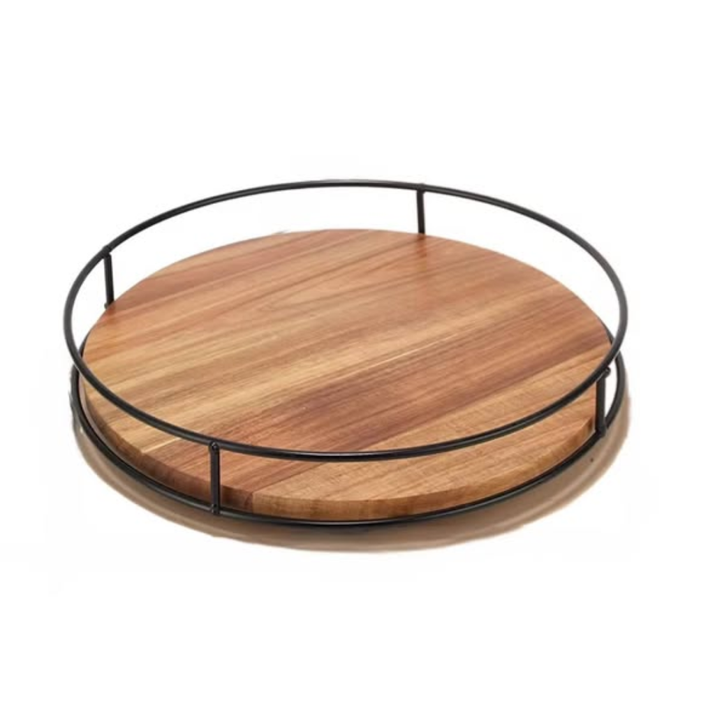Wooden rotating tray