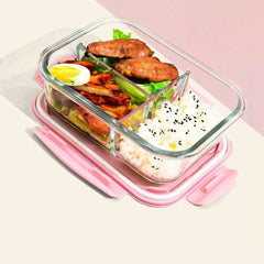 3 Grid Microwave Large Capacity Glass Lunch Dish