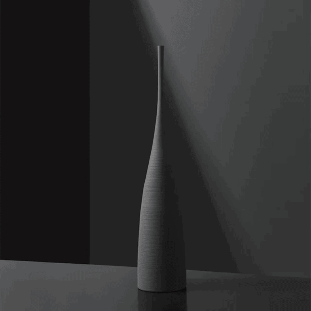 2pcs Black Brushed Decor Vases