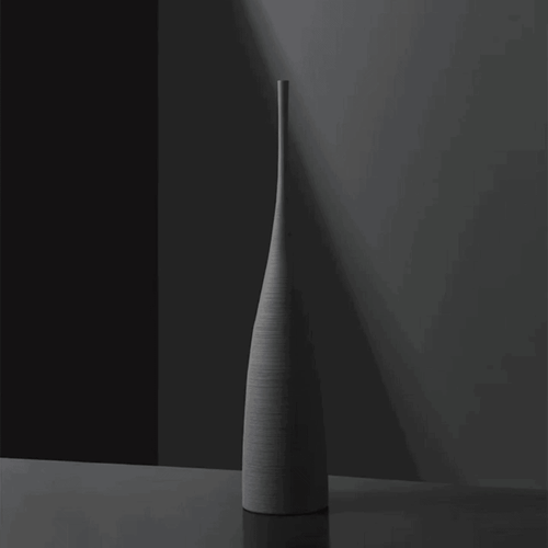 2pcs Black Brushed Decor Vases