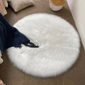 Shaggy White Faux Fluffy Fur Rug