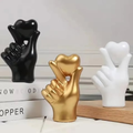 Heart hand gesture decor statue