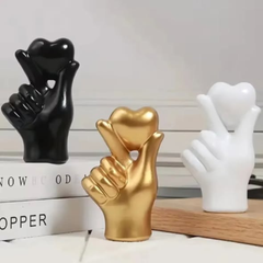 Heart hand gesture decor statue