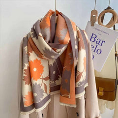 Floral Print Scarf Cashmere Pashmina Shawl