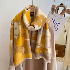 Floral Print Scarf Cashmere Pashmina Shawl