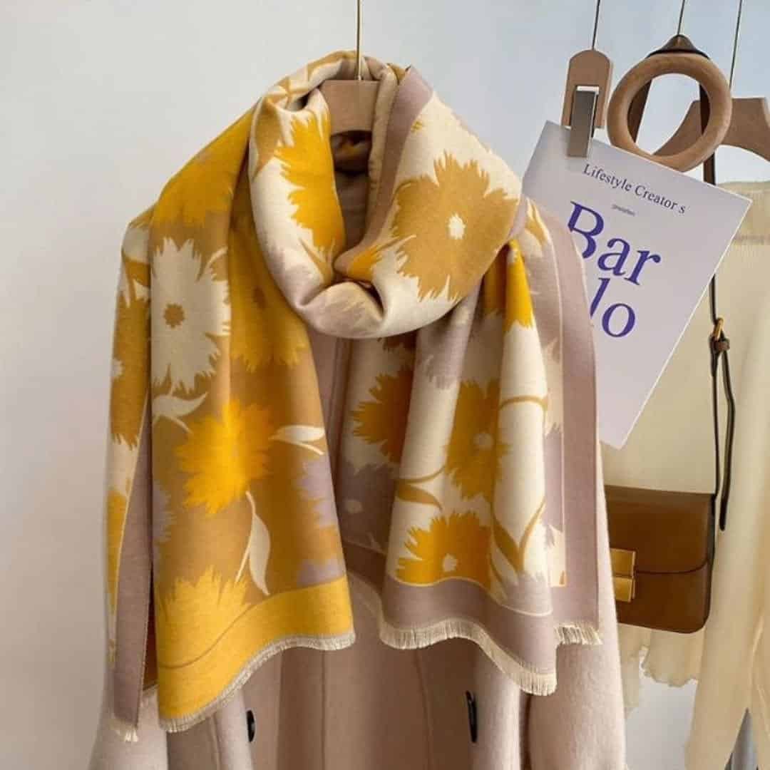 Floral Print Scarf Cashmere Pashmina Shawl