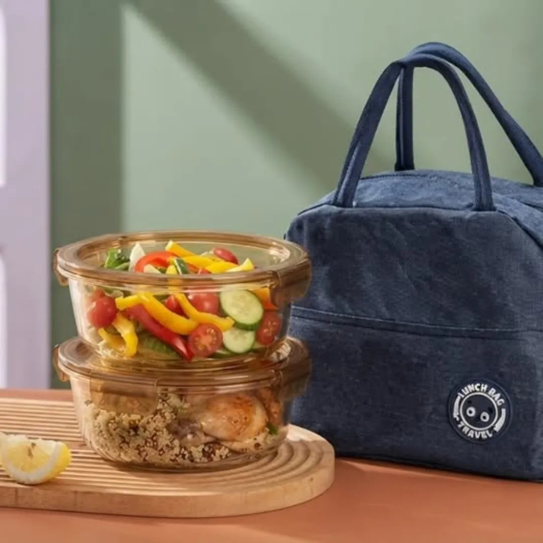 2 Food containers+Lunch bag set