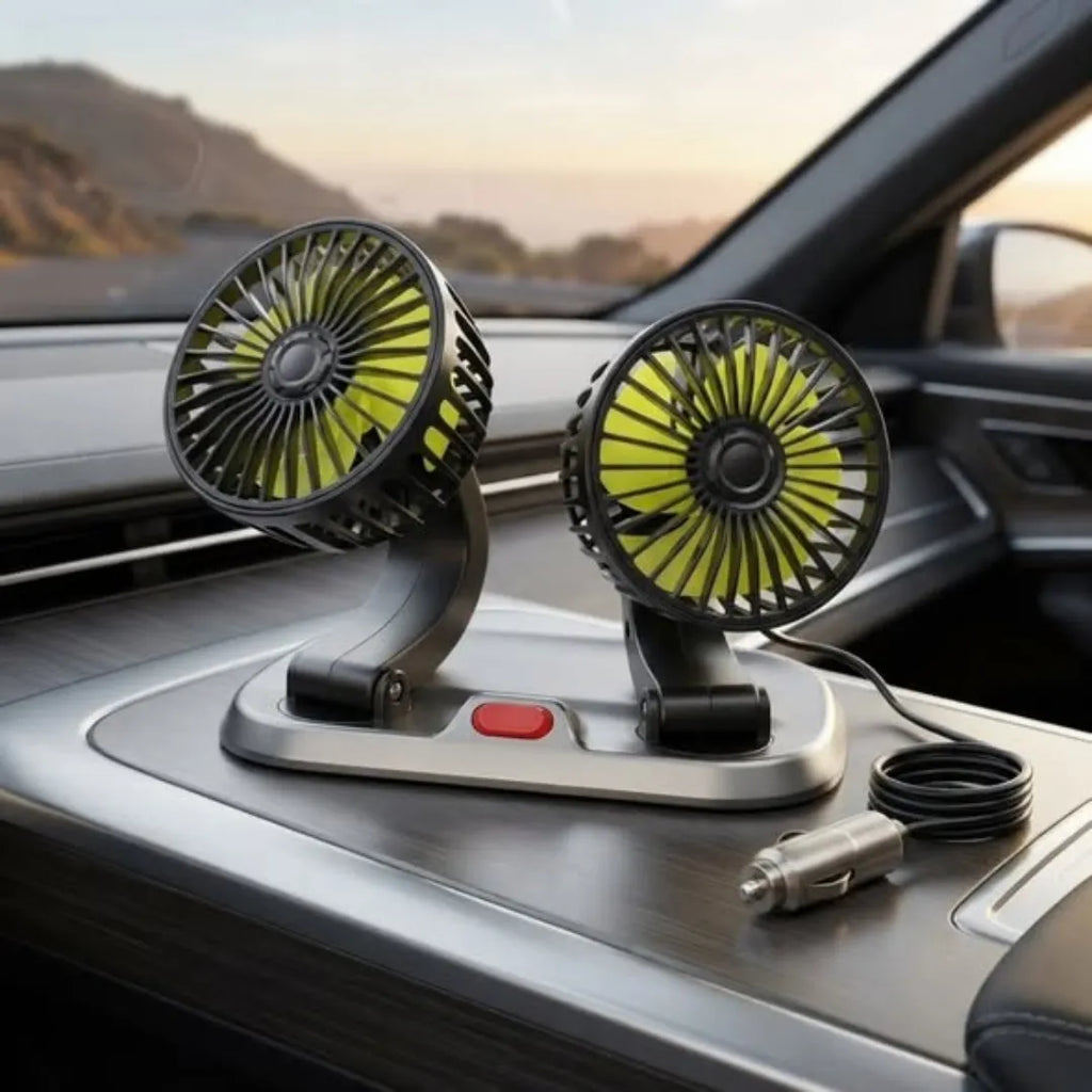 2 Speed Double Headed Vehicle Car Fan