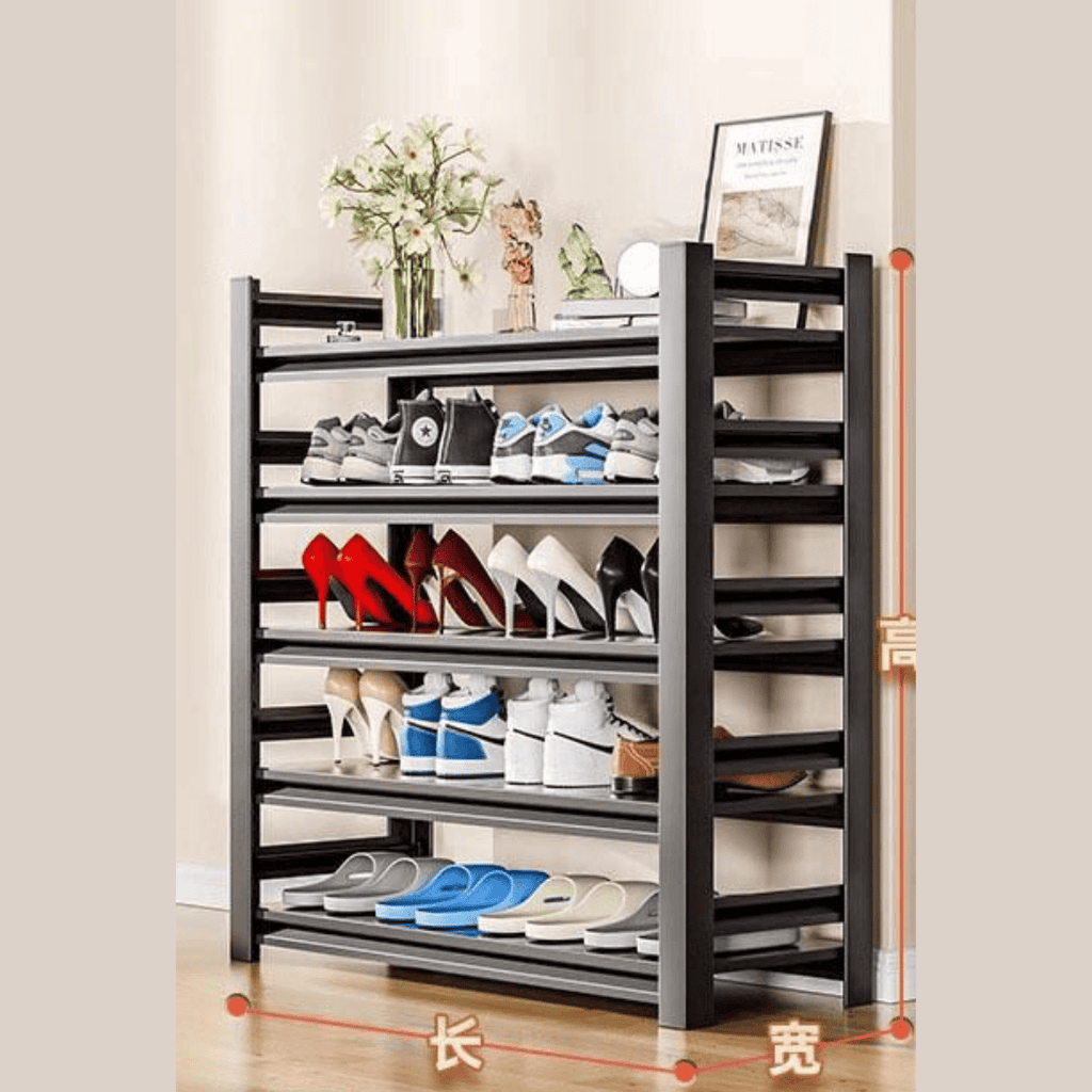 5-layer full metallic shoe rack