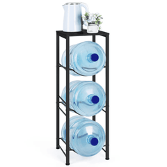 3-Tier Water Bottle Holder Rack with Upper Storage