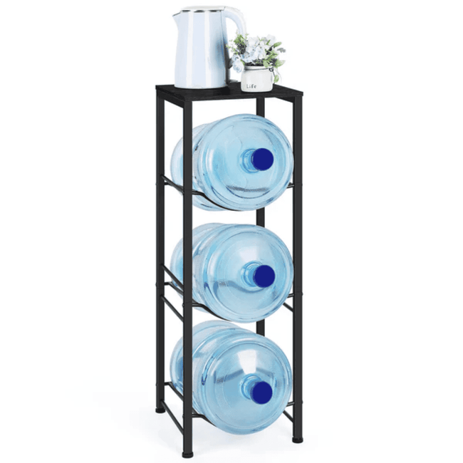 3-Tier Water Bottle Holder Rack with Upper Storage