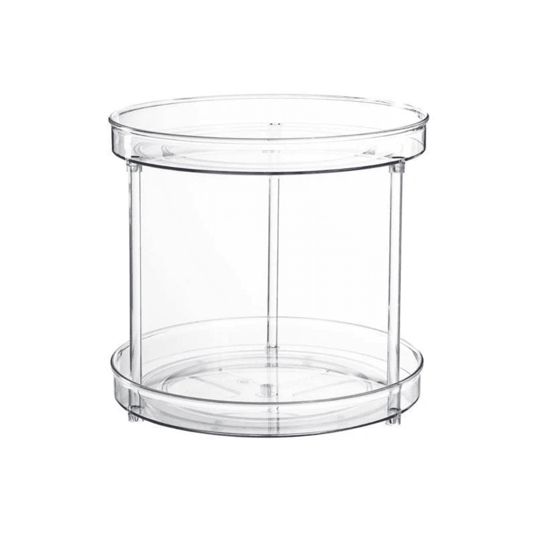 2 Layer 360 Rotation Cabinet Turntable Organizer