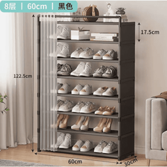 8-Layer Shoe Rack Organizer with Fabric Dustproof Cover