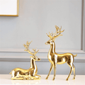 2pcs European Style Fashionable Gold Electroplated Resin Deers