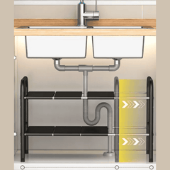 Under the Sink Adjustable 2-Tier Rack